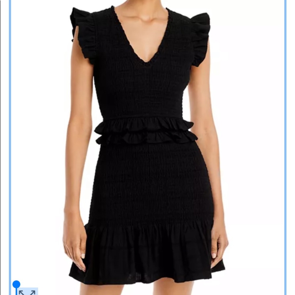 Aqua Size Black Smocked Mini Dress